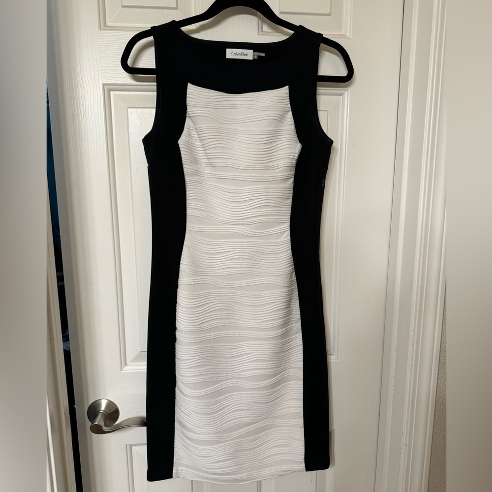 Calvin Klein black & white dress